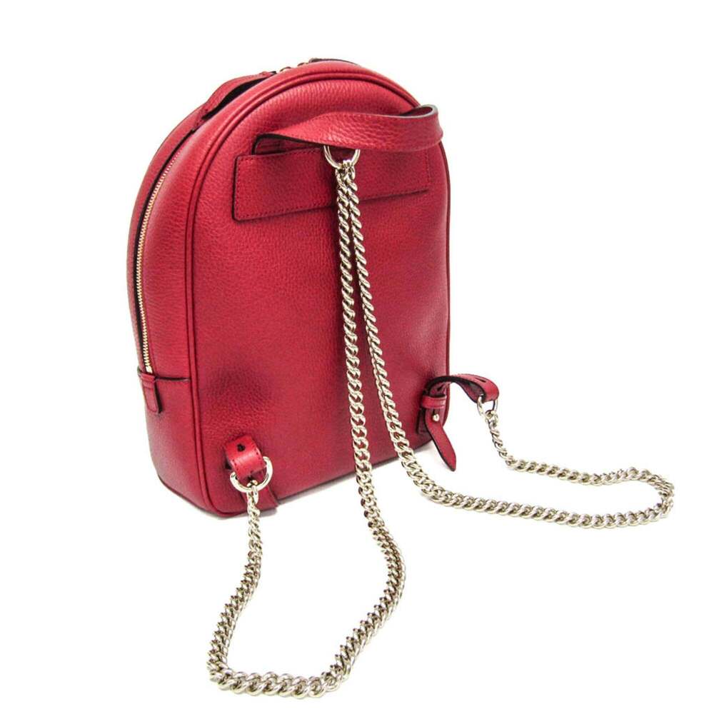GUCCI Red Leather Backpack - Picture 3 of 12